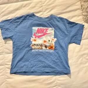 Nike Girls Blue Graphic T-Shirt